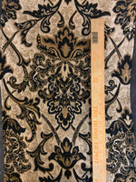 Load image into Gallery viewer, Black Damask Chenille Upholstery Drapery fabric by the yard 54" Wide
