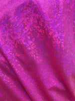 Load image into Gallery viewer, Hot Pink Shattered Glass Holographic Spandex Fabric – 4 Way Stretch Metallic Dancewear Costume Fabric by the Yard
