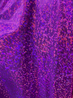 Load image into Gallery viewer, PURPLE shattered Metallic Spandex Hologram fabric per yard
