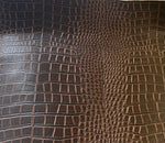 Load image into Gallery viewer, Matte Brown Nile vinyl fake Leather Crocodile embossed upholstery fabric sold per yard 54" Wide
