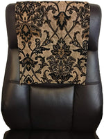 Load image into Gallery viewer, 14x30 Black saxxon Damask chenille Sofa, Loveseat, Chaise, Theater Seat, RV, Chair, Headrest Pad, Recliner Head Cover, Protector
