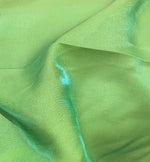 Load image into Gallery viewer, Turquoise/ lime shimmer Shantung Faux Silk fabric per yard
