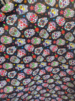 Load image into Gallery viewer, Skull on black Spandex fabric 60" by the yard
