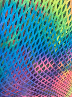 Load image into Gallery viewer, aqua green Shiny Fishnet with Lurex Nylon Spandex 60" Sold by Yard  58" wide  Sportswear, Athletic
