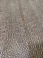 Load image into Gallery viewer, Brown ivory  Gator upholstery Faux vinyl fabric per yard
