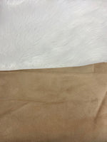 Load image into Gallery viewer, Faux Fur Long Pile Bonded Shagg Suede Backing Fabric White  / 60" Wide / Sold by the yard
