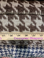 Load image into Gallery viewer, Brown houndstooth Chenille Upholstery Drapery fabric by the yard 54” Wide
