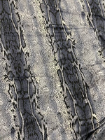 Load image into Gallery viewer, snake skin Brushed Venezia Jersey 4 way stretch  fabric, swimwear, dance wear, costume, body suits, and more
