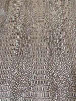 Load image into Gallery viewer, Brown ivory  Gator upholstery Faux vinyl fabric per yard
