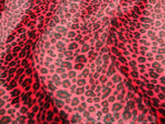 Load image into Gallery viewer, Red Leopard Cheetah spots Animal Print Velboa Draper Upholstery Fabric BY THE YARD 60" Wide

