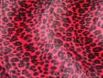 Load image into Gallery viewer, Red Leopard Cheetah spots Animal Print Velboa Draper Upholstery Fabric BY THE YARD 60" Wide
