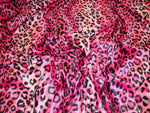 Load image into Gallery viewer, Leopard Pink/black Velboa upholstery apparel Fabric per yard 58” wide
