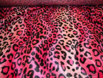 Load image into Gallery viewer, Leopard Pink/black Velboa upholstery apparel Fabric per yard 58” wide
