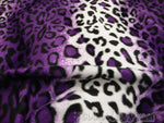 Load image into Gallery viewer, purple Leopard Cheetah spots Animal Print Velboa Upholstery Fabric BY THE YARD 60" Wide
