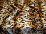 Load image into Gallery viewer, Siberian Tiger Dark Gold Animal print Velboa Fabric BY THE YARD 60" Wide
