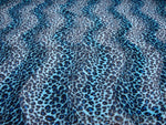 Load image into Gallery viewer, Blue/ Black Cheetah spots Animal Print Velboa Fabric BY THE YARD 60" Wide
