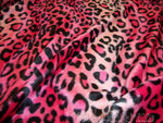 Load image into Gallery viewer, Leopard Pink/black Velboa upholstery apparel Fabric per yard 58” wide
