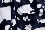 Load image into Gallery viewer, White on Black Spots Cow Animal print Velboa Fabric BY THE YARD
