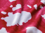 Load image into Gallery viewer, White on Red Spots Cow Animal print Velboa Fabric BY THE YARD 60" Wide Drapery, Upholstery, Clothing Fabric
