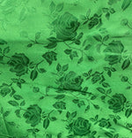Load image into Gallery viewer, Kelly Green Jacquard fabric Satin Floral 58" wide per yard
