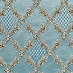 Load image into Gallery viewer, Jacquard Diamond Azure Renaissance Upholstery drapery fabric by the yard
