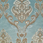 Load image into Gallery viewer, Damask on Azure Renaissance Jacquard  Upholstery drapery fabric by the yard
