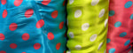 Load image into Gallery viewer, quarter inch round and oval polka dot charmeuse Fabric / 58" WIDE / sold by the yard
