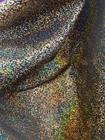 Load image into Gallery viewer, Gold hologram pebbles design hologram metallic nylon spandex 4-way Stretch 58/60” Sold by the YD
