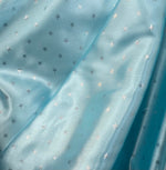 Load image into Gallery viewer, Silver star on  blue Charmeuse Satin fabric 60" wide
