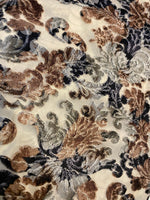 Load image into Gallery viewer, Floral Stretch raised burnout Velvet nude lace  Draping, Curtains, Appeal Dresses 100% POLYESTER
