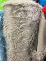 Load image into Gallery viewer, Dark Silver shaggy faux fur  fabric by the yard upholstery custome 60" Wide
