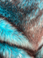 Load image into Gallery viewer, Turquoise husky faux Synthetic Fur upholstery Fabric by the yard 60" wide
