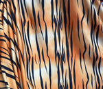 Load image into Gallery viewer, Stretch Velvet orange tiger fabric by the yard 60" Wide
