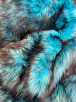 Load image into Gallery viewer, Husky Turquoise  faux Synthetic Fur upholstery Fabric by the yard 60" wide
