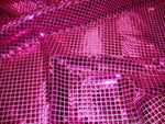 Load image into Gallery viewer, Fuchsia Square Sequin Drapery Fabric by the yard
