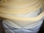 Load image into Gallery viewer, Quilted Vinyl Upholstery White fabric with 3/8" Foam Backing fabric by the yard 52" Wide
