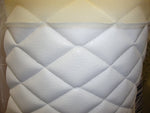 Load image into Gallery viewer, Quilted Vinyl Upholstery White fabric with 3/8" Foam Backing fabric by the yard 52" Wide
