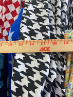 Load image into Gallery viewer, Houndstooth black white Spandex, 4 way stretch 58" wide
