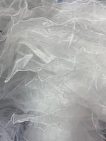 Load image into Gallery viewer, Ivory Ruffled Organza Fabric Draping Craft Wedding Party Decor Fabric dress  58" wide
