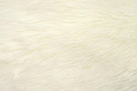 Load image into Gallery viewer, Fur Faux fake warm white shaggy faux fur custom fabric sold per yard 60" wide
