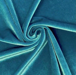 Load image into Gallery viewer, TEAL Stretch Velvet Fabric By The Yard | 58’’ wide
