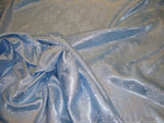 Load image into Gallery viewer, Light blue Jacquard Satin Floral 58" wide per yard
