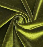 Load image into Gallery viewer, OLIVE stretch velvet spandex apparel drapery fabric 60" Wide
