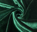 Load image into Gallery viewer, Hunter green stretch velvet fabric 60" Wide by the yard
