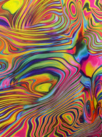 Load image into Gallery viewer, Hologram multi swirl spandex Swimsuit clothing Fabric by the yard
