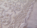 Load image into Gallery viewer, SEQUIN beaded mesh mechanical pull victorian fabric for custom prom apparel, wedding dress, bridal veil, red carpet, Quinceanera dress

