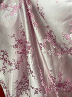 Load image into Gallery viewer, Plum Blossom Satin Brocade Fabric – 45” Asian Floral Jacquard, Costume &amp; Dressmaking Fabric
