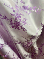 Load image into Gallery viewer, Plum Blossom Satin Brocade Fabric – 45” Asian Floral Jacquard, Costume &amp; Dressmaking Fabric
