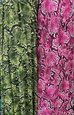 Load image into Gallery viewer, Snake Mesh Print fabric 4way stretch 60” wide 2 colors available. Mesh snake print fabric sold by yard
