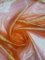 Load image into Gallery viewer, Orange Crush Iridescent Shimmer Organza, 45" Wide, by the Yard
